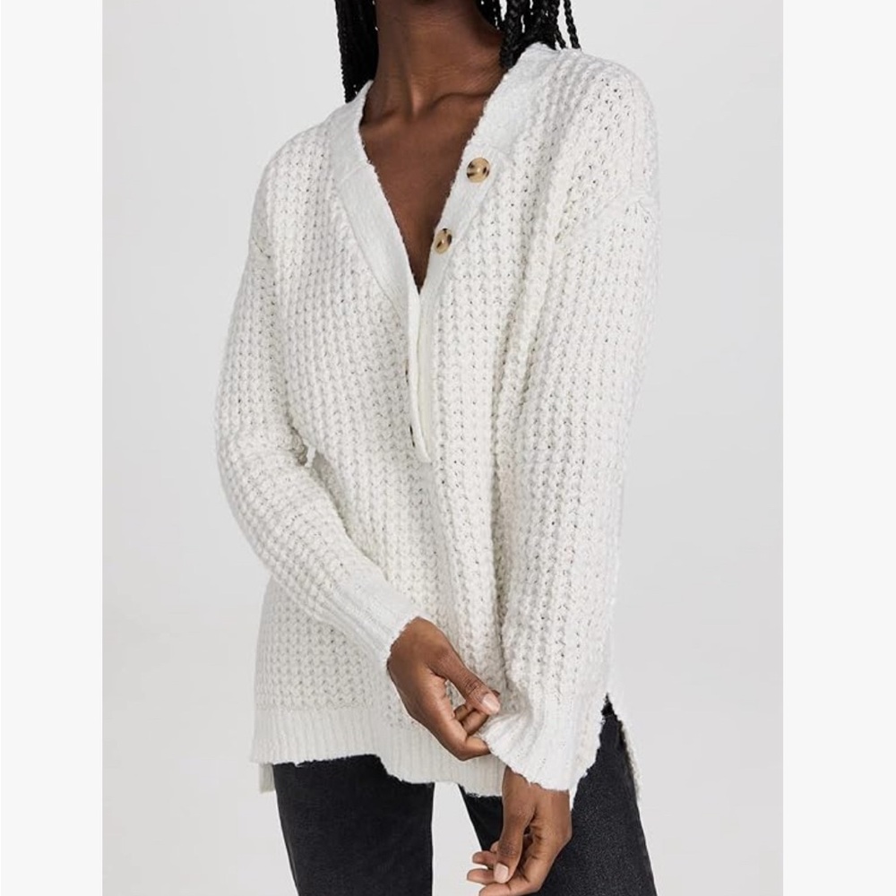 Free People Whistle Thermal Henley Top XL new with tags